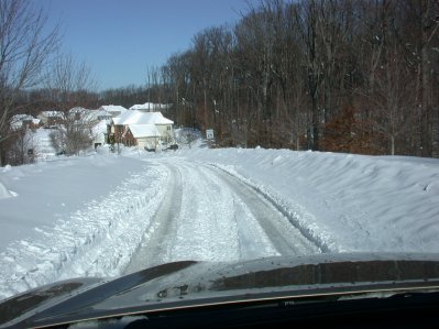 Main entrance to Crestwood after snow storm..